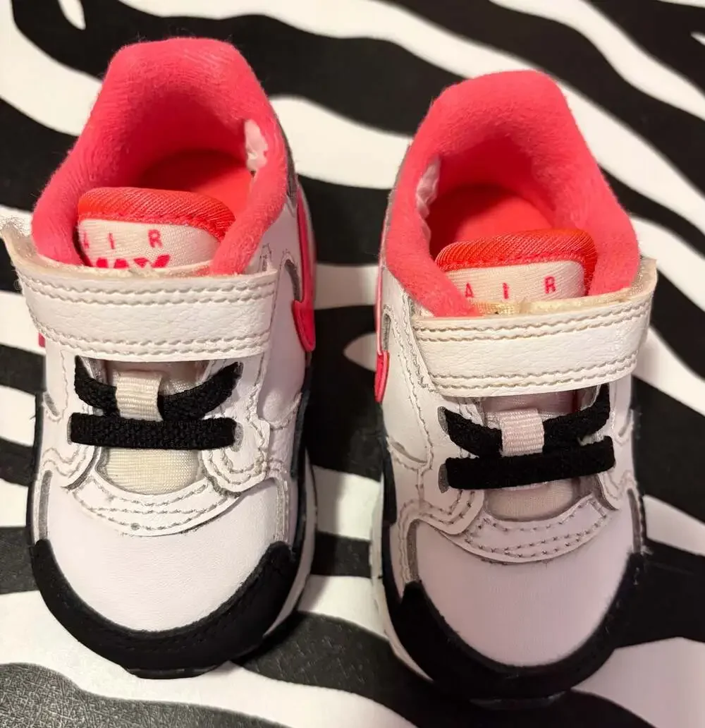 Nike Air Max ST TDV Toddler Shoes Size 4c White Hyper Punch Black